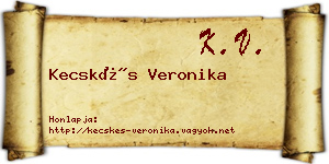 Kecskés Veronika névjegykártya