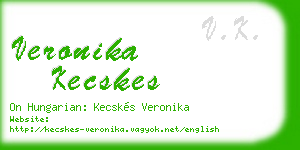 veronika kecskes business card